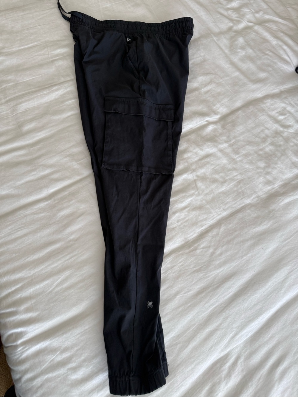 Kenneth Cole Men's Black Cargo Joggers with Elastic Cuffs